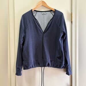 Athleta Blue Sentry Tie Pullover Top